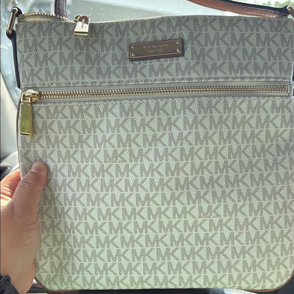 Michael Kors Beige Monogram Crossbody